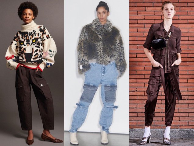 Cargos also proved popular for Pre-Fall 2018. Sonia Rykiel Pre-Fall 2018, Stella McCartney Pre-Fall 2018, Just Cavalli Pre-Fall 20