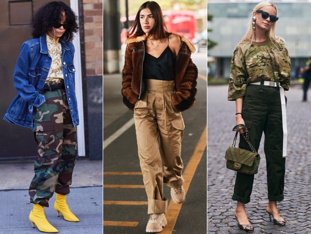 Cargo pants get the street style treatmen