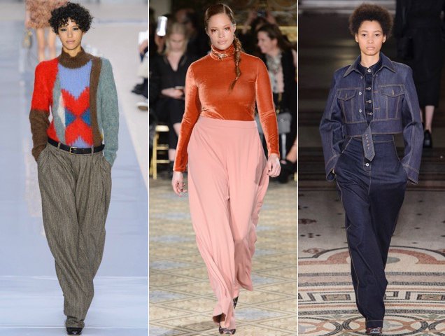 Wide-leg pants trumped skinnines on the Fall 2017 runways at Chloe Fall 2017, Christian Siriano Fall 2017, Stella McCartney Fall 2017