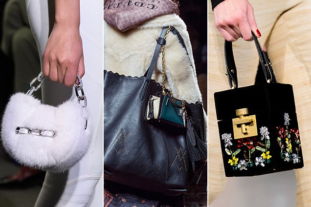 Micro bags at Alexander Wang Fall 2018, Coach 1941 Fall 2018 and Oscar de la Renta Fall 2018