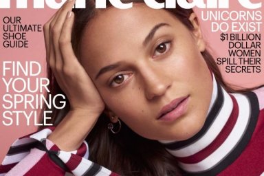 US Marie Claire April 2018 : Alicia Vikander by Thomas Whiteside