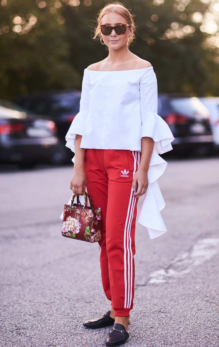 white blouse Street style look at Copenhagen Spring 2018 Fashion Week