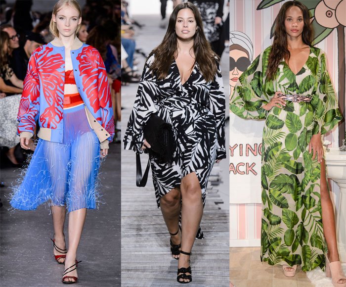 Leaf prints on the Spring 2018 runways at Nº21, Michael Kors and Alice + Olivia