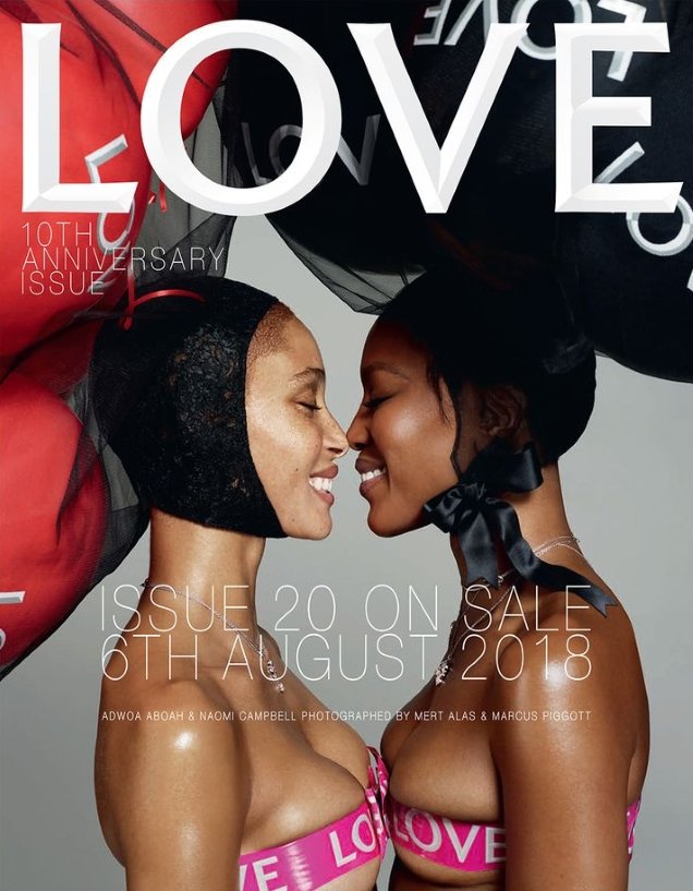 Love #20 F/W 2018.19 : Naomi Campbell & Adwoa Aboah by Mert Alas & Marcus Piggott