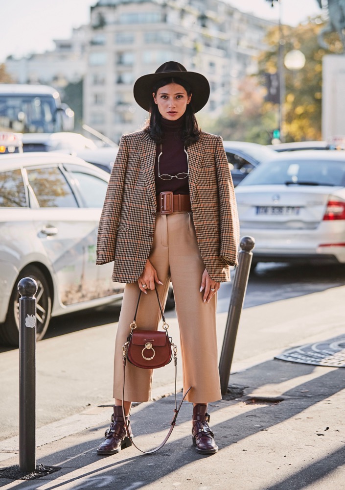 Khakis as part of a layered look.