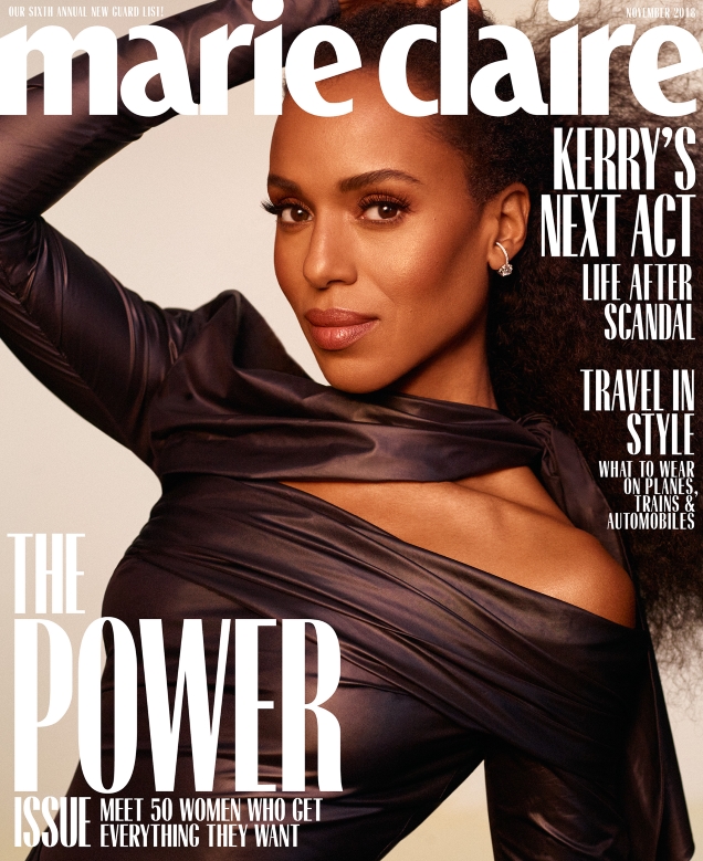 US Marie Claire November 2018 : Kerry Washington by Thomas Whiteside