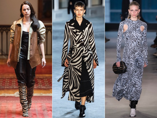 Zebra prints on the Fall 2019 runways.