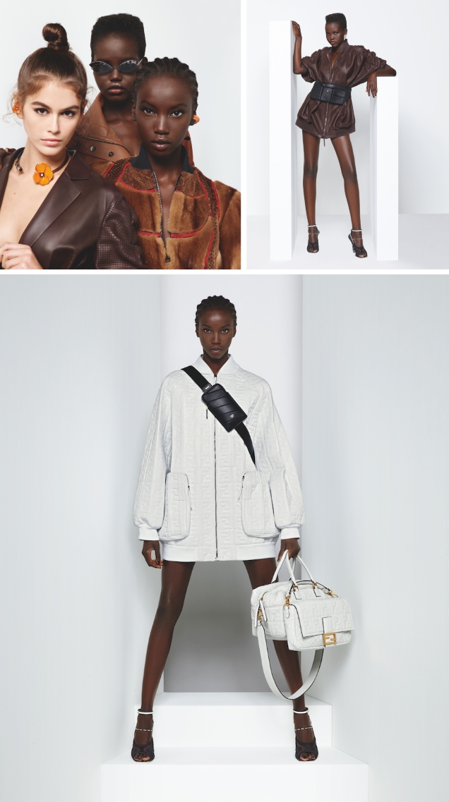 Fendi S/S 2019 : Anok Yai, Adut Akech & Kaia Gerber by Karl Lagerfeld