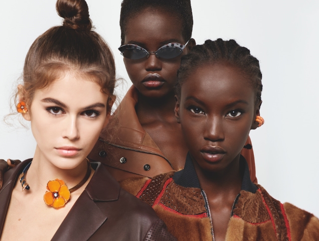 Fendi S/S 2019 : Anok Yai, Adut Akech & Kaia Gerber by Karl Lagerfeld