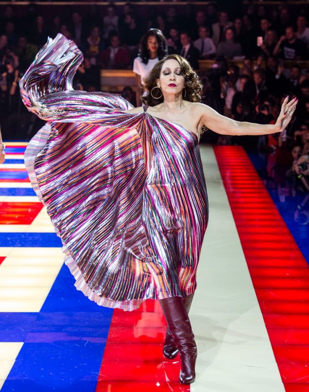 Pat Cleveland on the runway of the TommyNow show in Paris.