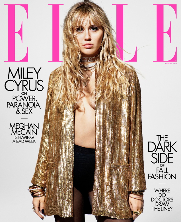 US Elle August 2019 : Miley Cyrus by Mario Sorrenti