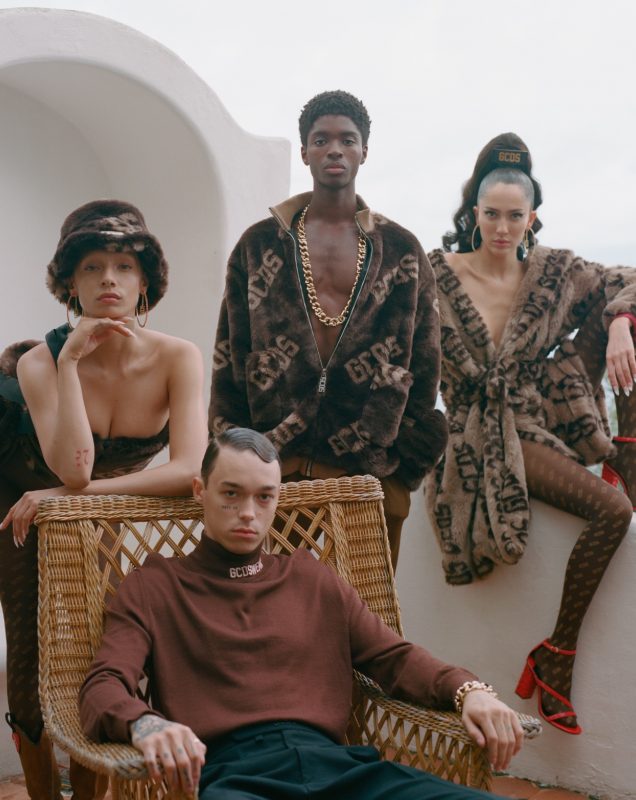 Jazzelle Zanaughtti, Sasha Trautvein, Alton Mason and Teddy Quinlivan for GCDS Fall 2019.