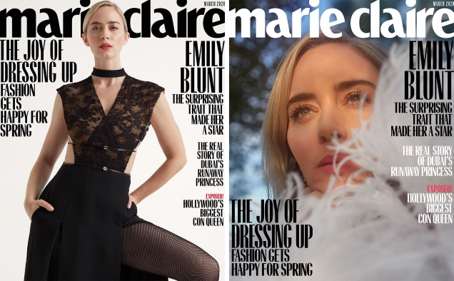 US Marie Claire March 2020 : Emily Blunt by Denise Hewitt, Lucci Mia & Genesis Gil