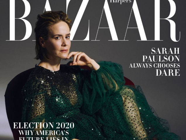 US Harper's Bazaar October 2020 : Sarah Paulson by Sam Taylor Johnson