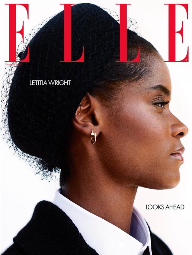 UK Elle November 2020 : Letitia Wright by Marcin Kempski