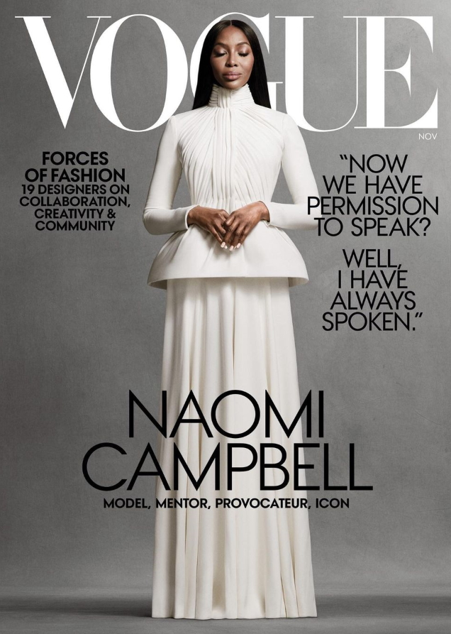 US Vogue November 2020 : Naomi Campbell by Ethan James Green