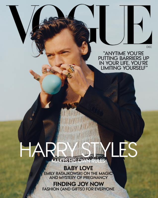 US Vogue December 2020 : Harry Styles by Tyler Mitchell