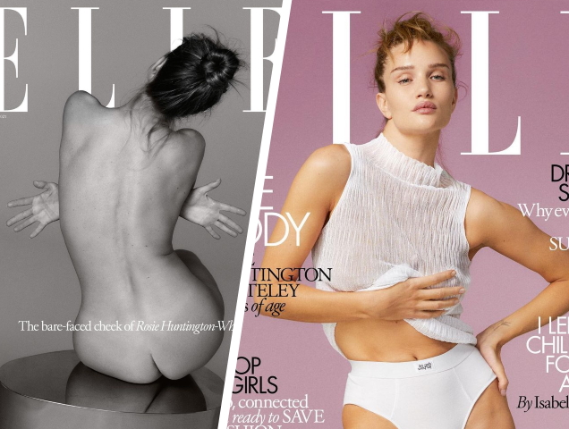 UK Elle April 2021 : Rosie Huntington-Whiteley by Quentin Jone