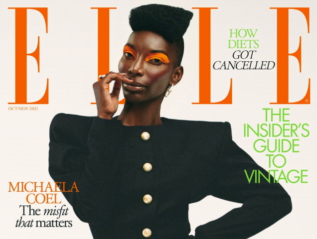 UK Elle October/November 2021 : Michaela Coel by Danny Kasirye