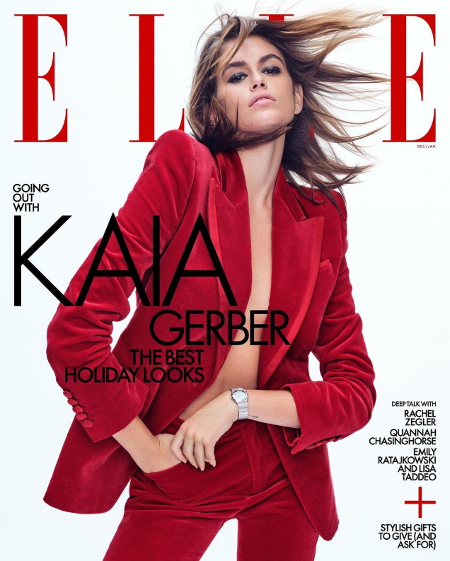 US Elle December 2021/January 2022 : Kaia Gerber by Nathaniel Goldberg