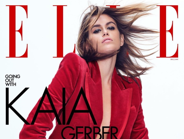 US Elle December 2021/January 2022 : Kaia Gerber by Nathaniel Goldberg