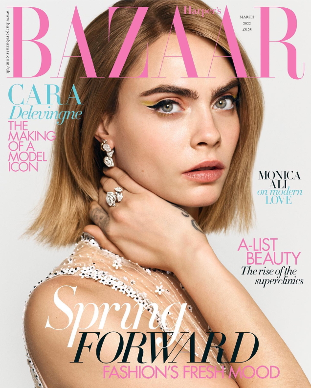 UK Harper’s Bazaar March 2022 : Cara Delevingne by Pamela Hanson