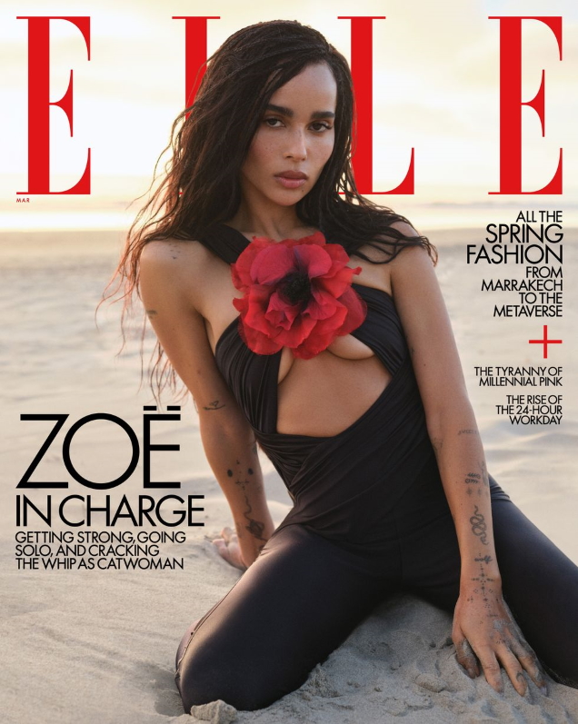 US Elle March 2022 : Zoë Kravitz by Zoey Grossman