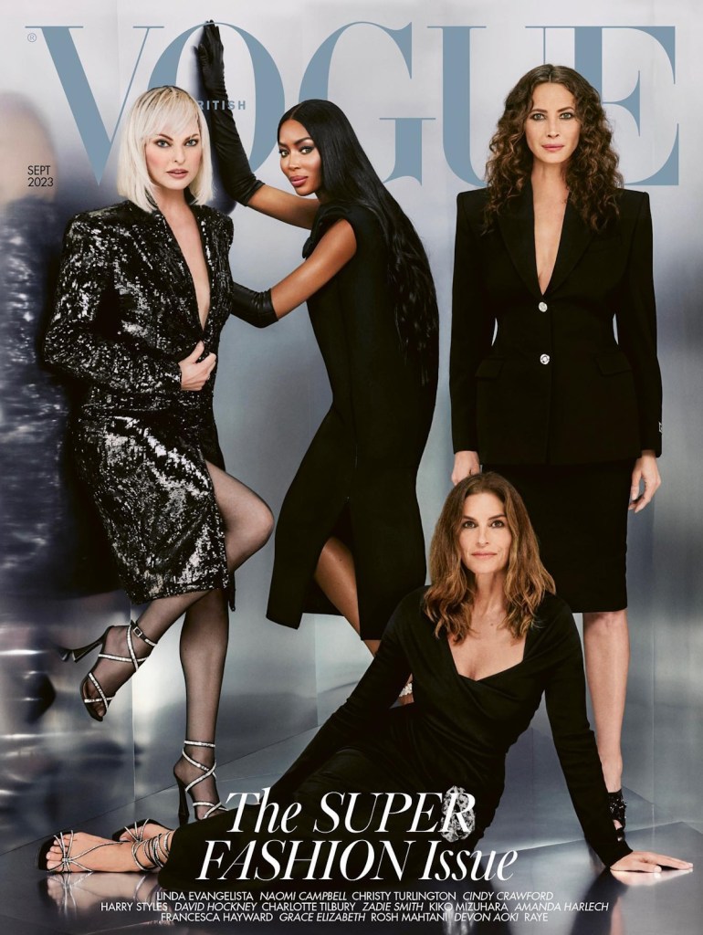 UK Vogue September 2023 : Linda, Naomi, Cindy & Christy by Rafael Pavarotti