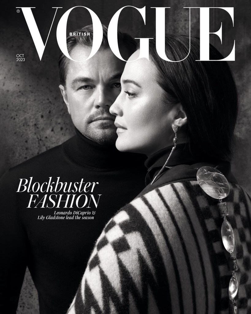 UK Vogue October 2023 : Lily Gladstone & Leonardo DiCaprio by Craig McDean