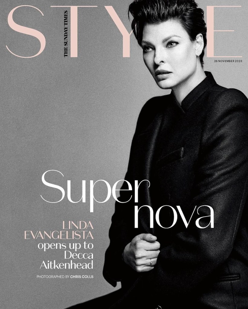 The Sunday Times Style November 26, 2023 : Linda Evangelista by Chris Colls