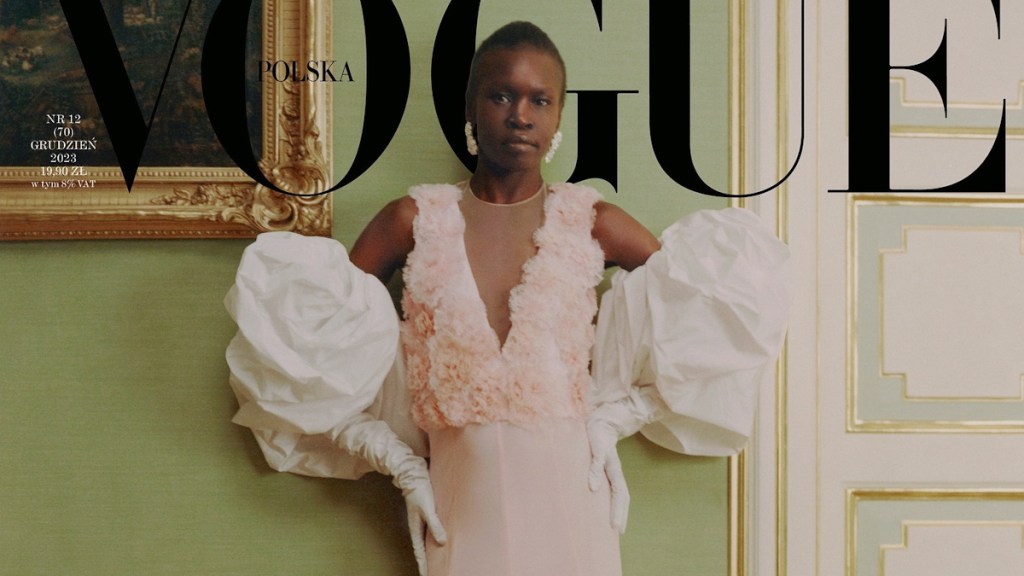 Vogue Poland December 2023 : Alek Wek by Erdem Moralioğlu