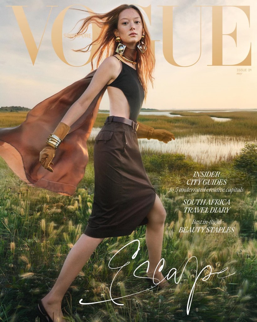 Vogue Singapore May 2024 : Sara Grace Wallerstedt by Txema Yeste 