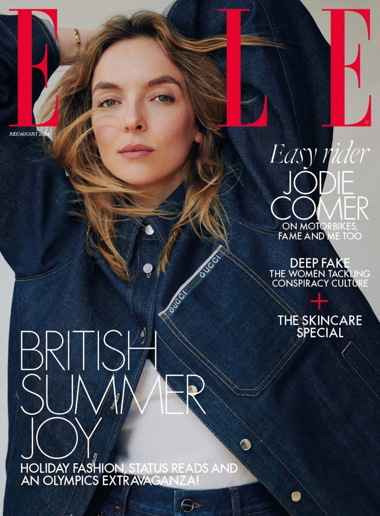 UK Elle July/August 2024 : Jodie Comer by Cass Bird