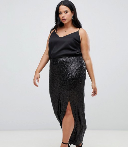 A Sequin Wrap Skirt