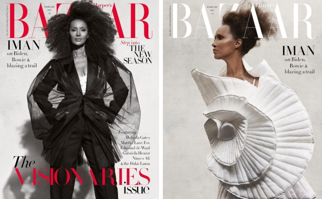 HIT: British Harper's Bazaar February 2021 Iman by Paola Kudacki