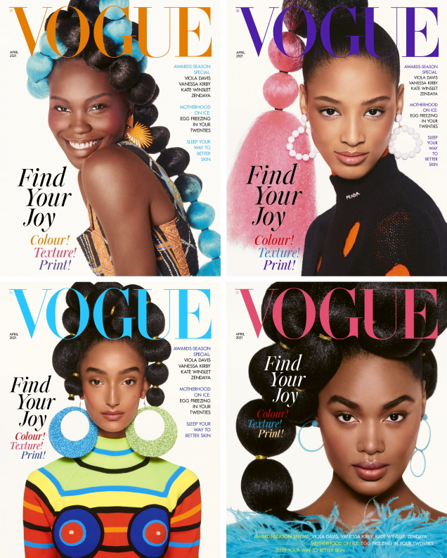 HIT: British Vogue April 2021 Achenrin Madit, Janaye Furman, Mona Tougaard and Precious Lee by Steven Meisel