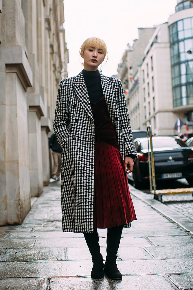 A Red Pleated Skirt