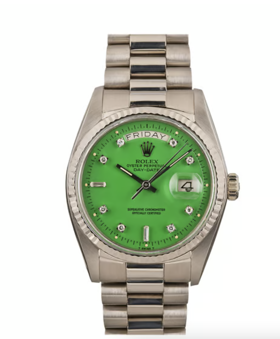 Rolex Day-Date 36mm Model 1803 Green Stella Diamond Dial